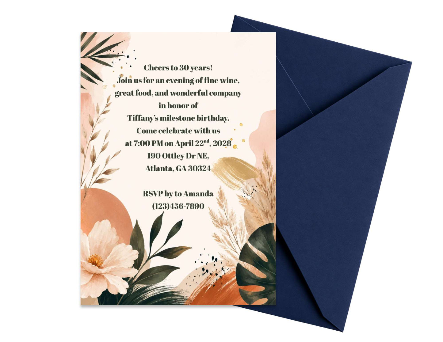 Boho Invitation Template | Editable in Canva | 5" x 7" Digital Download
