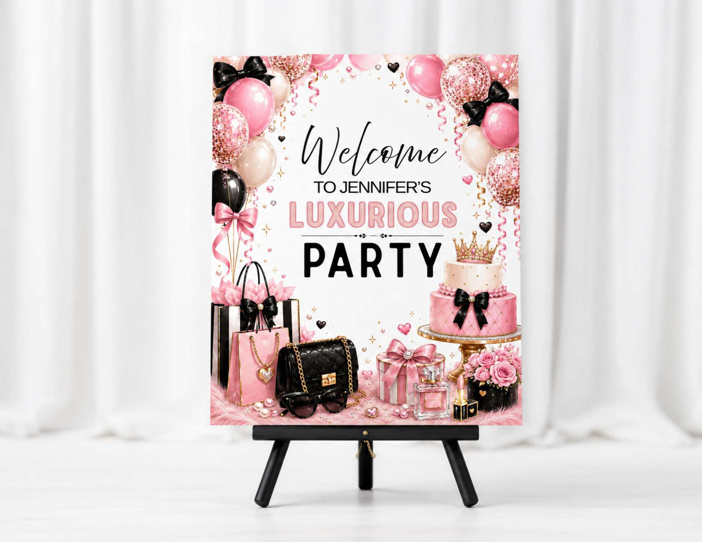 Fashion Theme Birthday Welcome Sign Template | Editable in Canva | 18" x 24" Digital Download