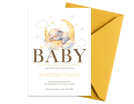 Baby Elephant Shower Invitation | Instant Download