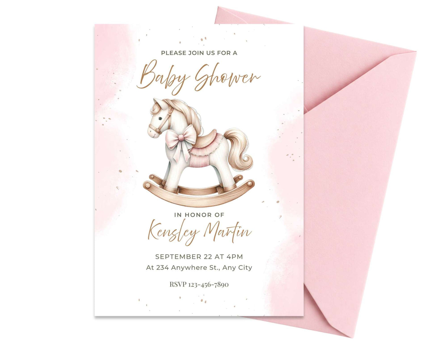Rocking Horse Baby Shower Invitation | Instant Download