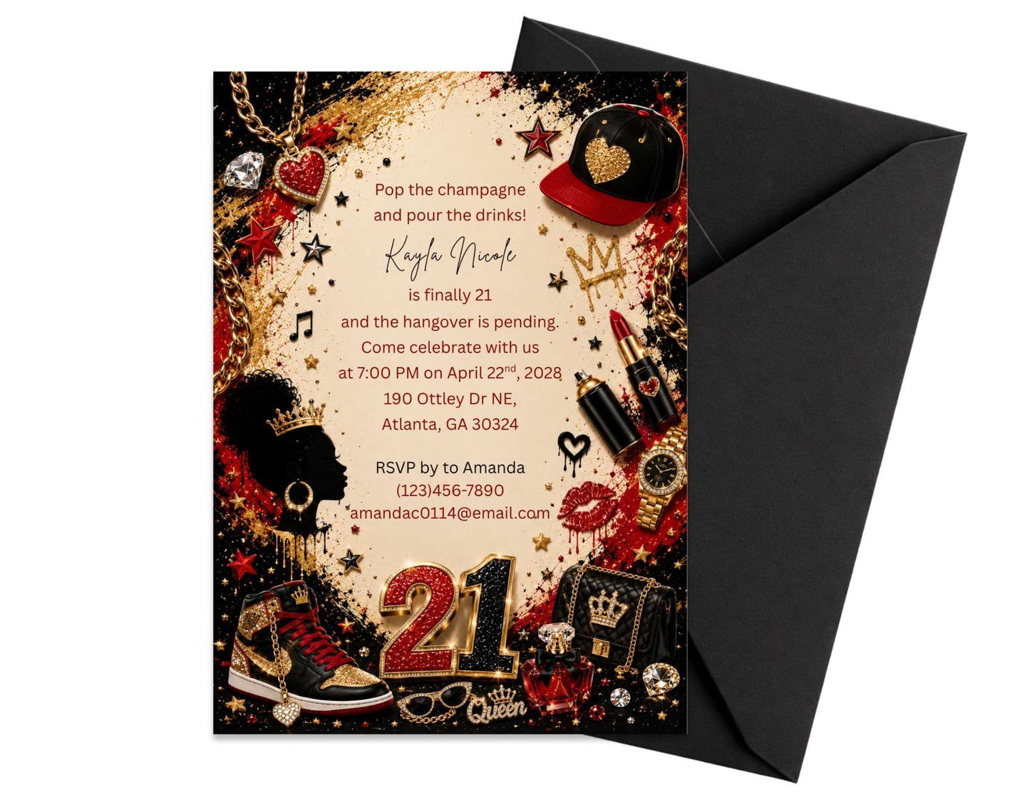 Sneaker Culture 21st Birthday Invitation Template | Editable in Canva | 5" x 7" Digital Download