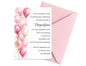 Pink Balloons Birthday Invitation Template | 5" x 7" Digital Download