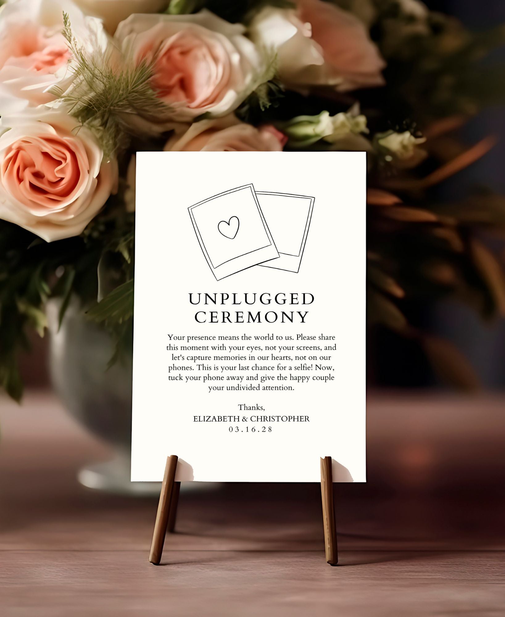 Editable Wedding Sign | Unplugged Ceremony Template | Instant Download