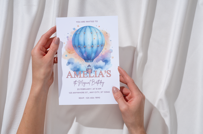 Balloon Birthday Invitation | Instant Download