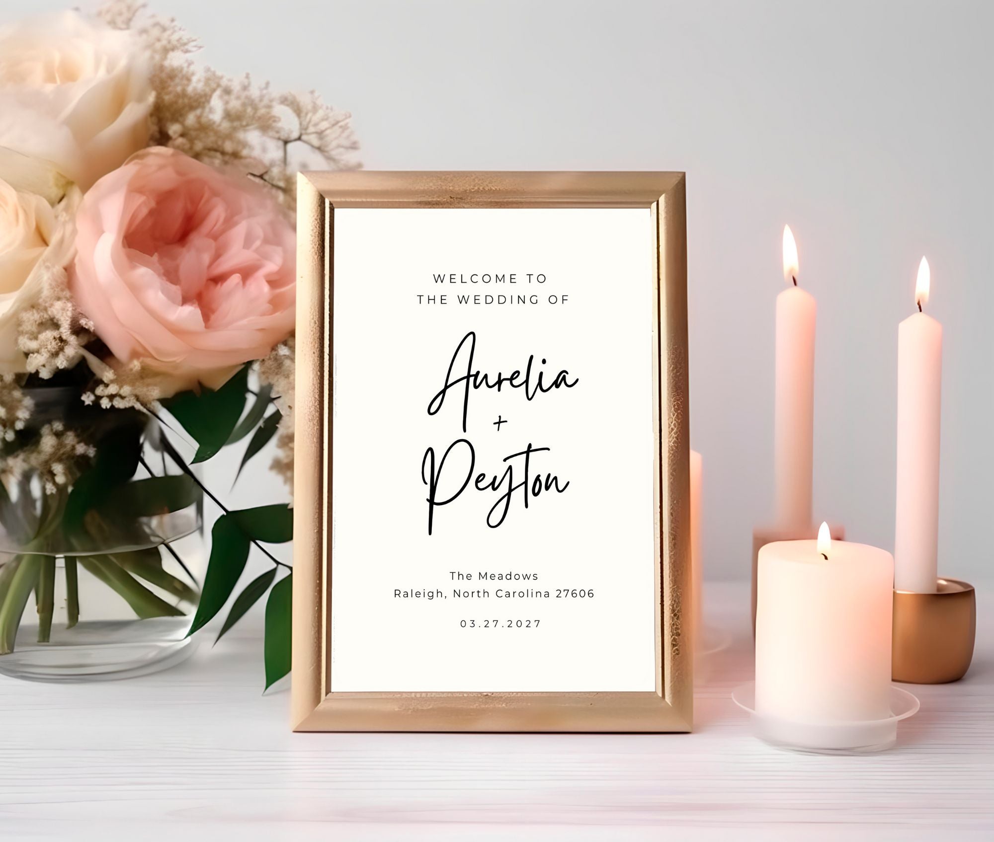Wedding Welcome Sign | Editable Template | Minimalist | Digital Download