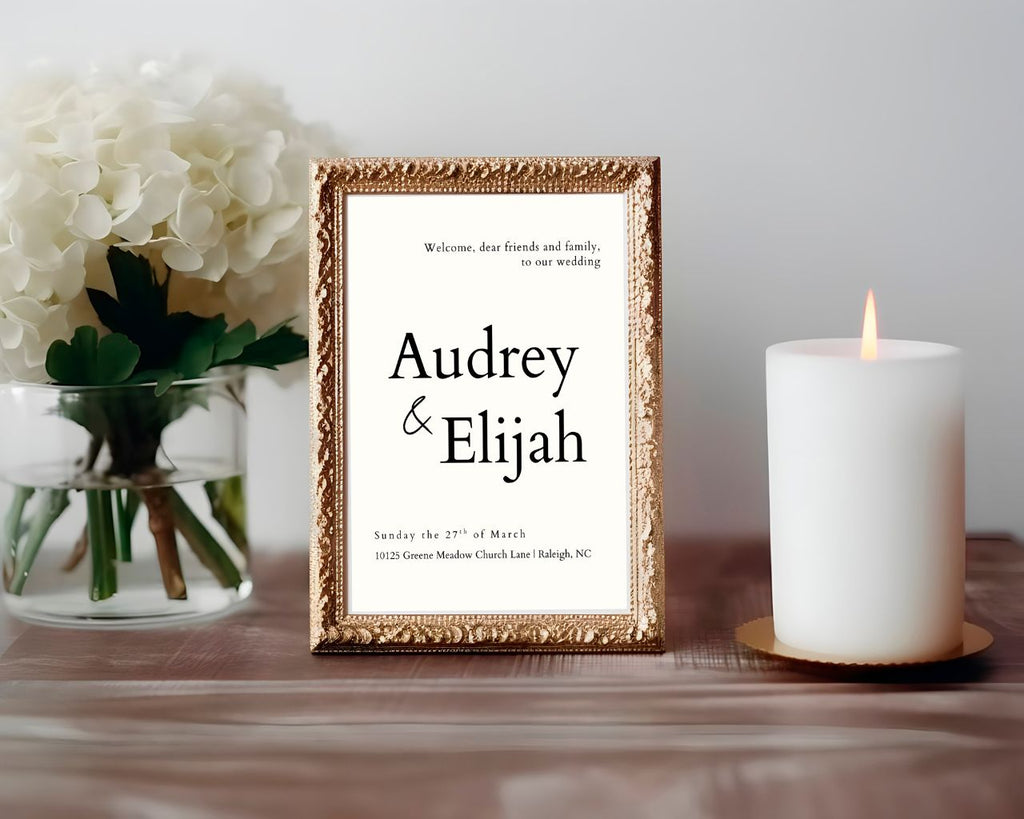 Editable Wedding Sign | Minimalist Printable Template | Instant Download