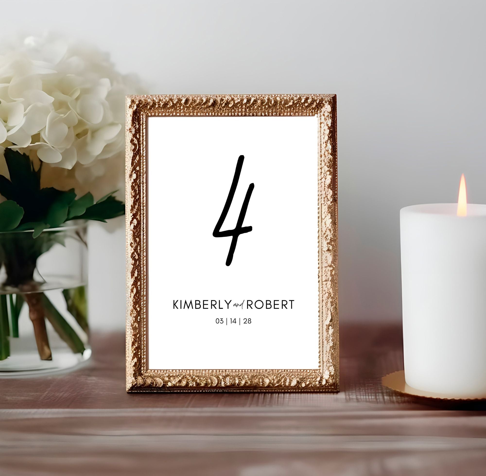 Editable Table Number | Wedding Sign Template | Minimalist | Instant Download