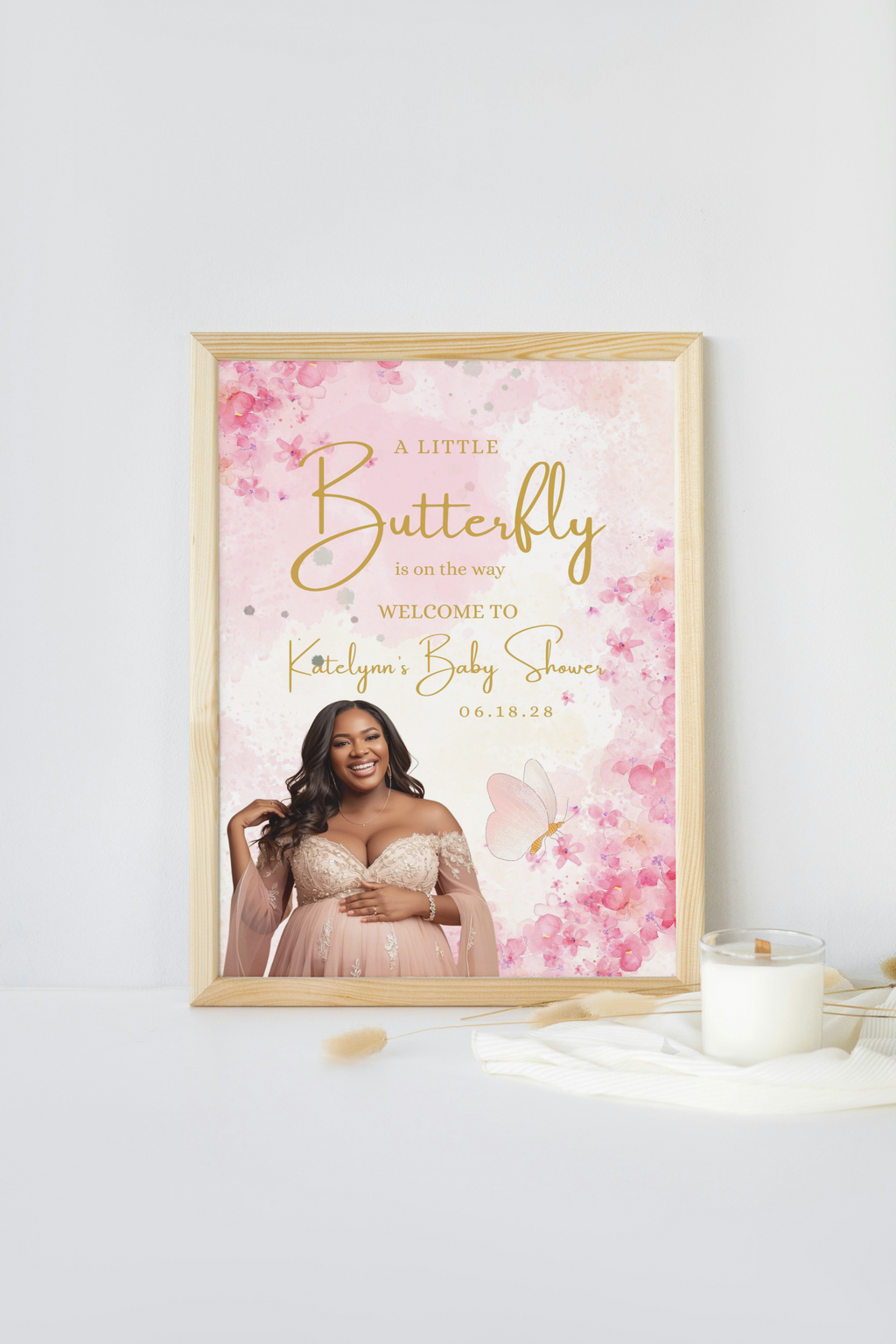 Butterfly Baby Shower Welcome Sign | Instant Download