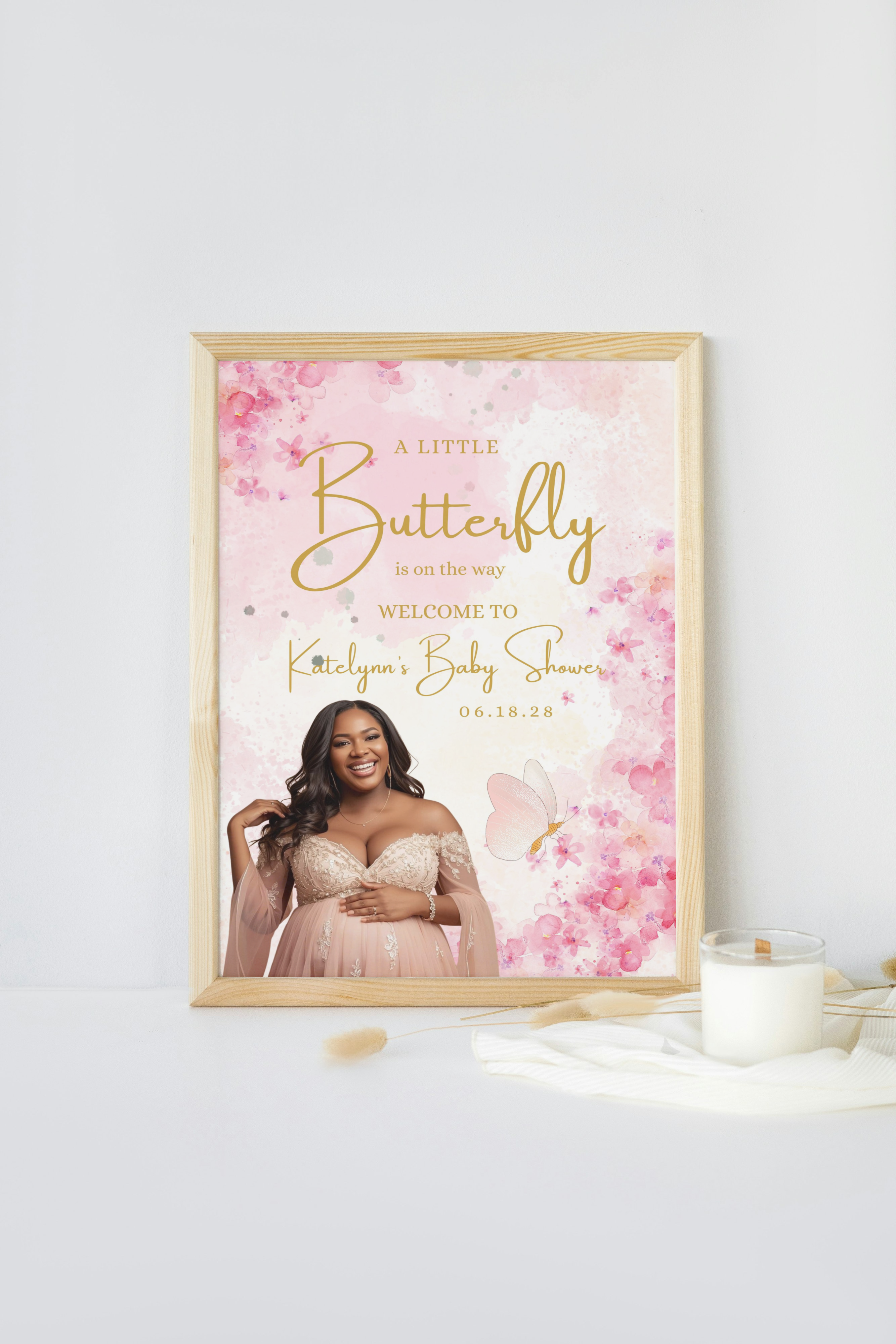 Butterfly Baby Shower Welcome Sign | Instant Download