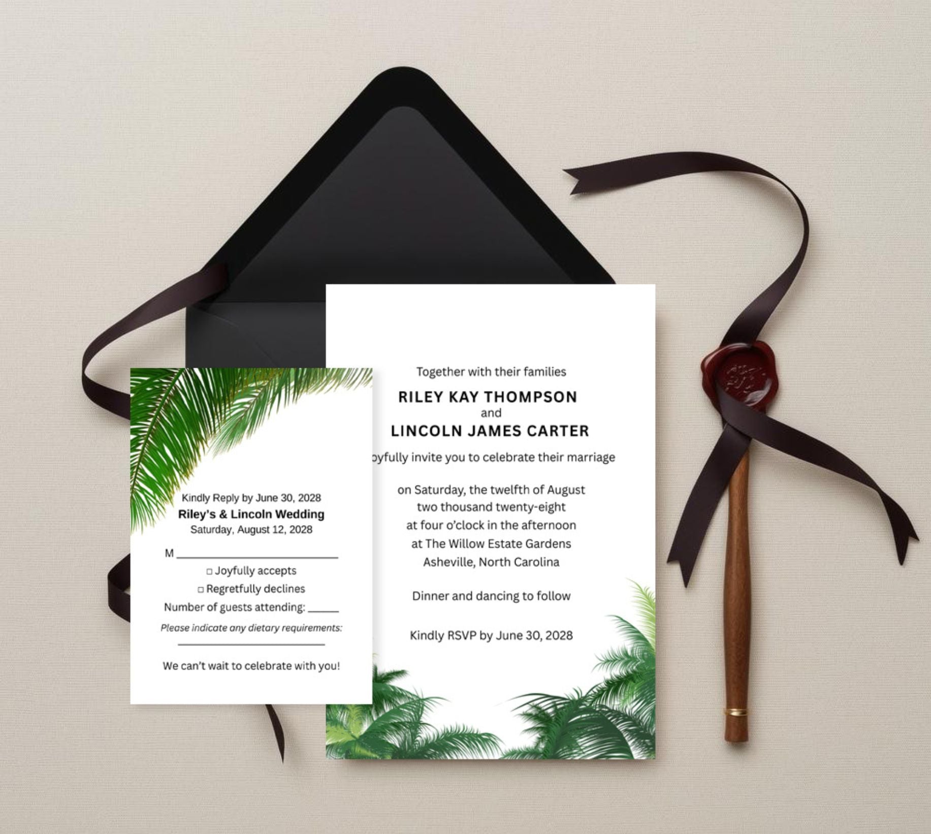 Tropical Wedding Invitation | Instant Download