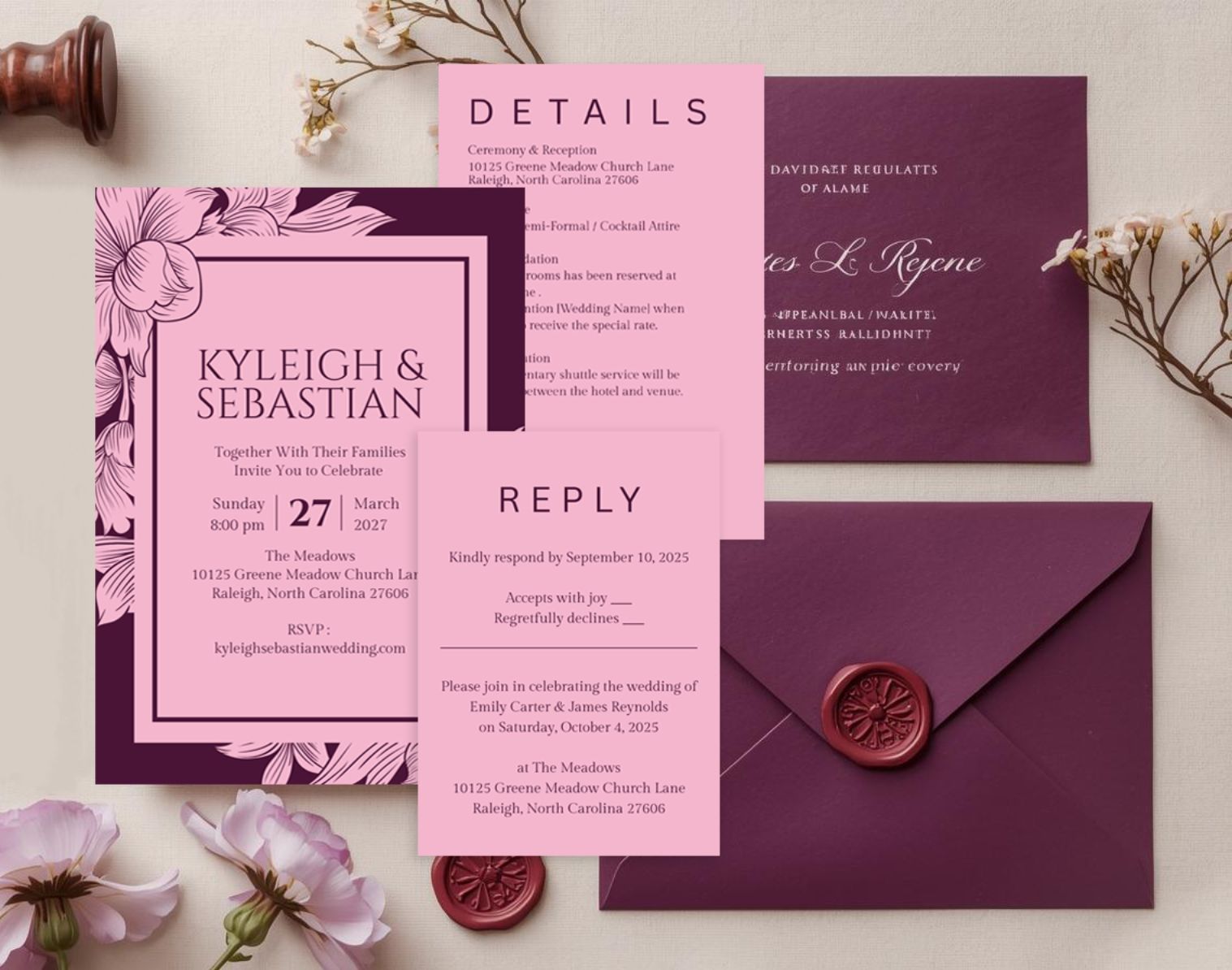 Editable Wedding Invitation Template | Floral Invite | Evite | Instant Download