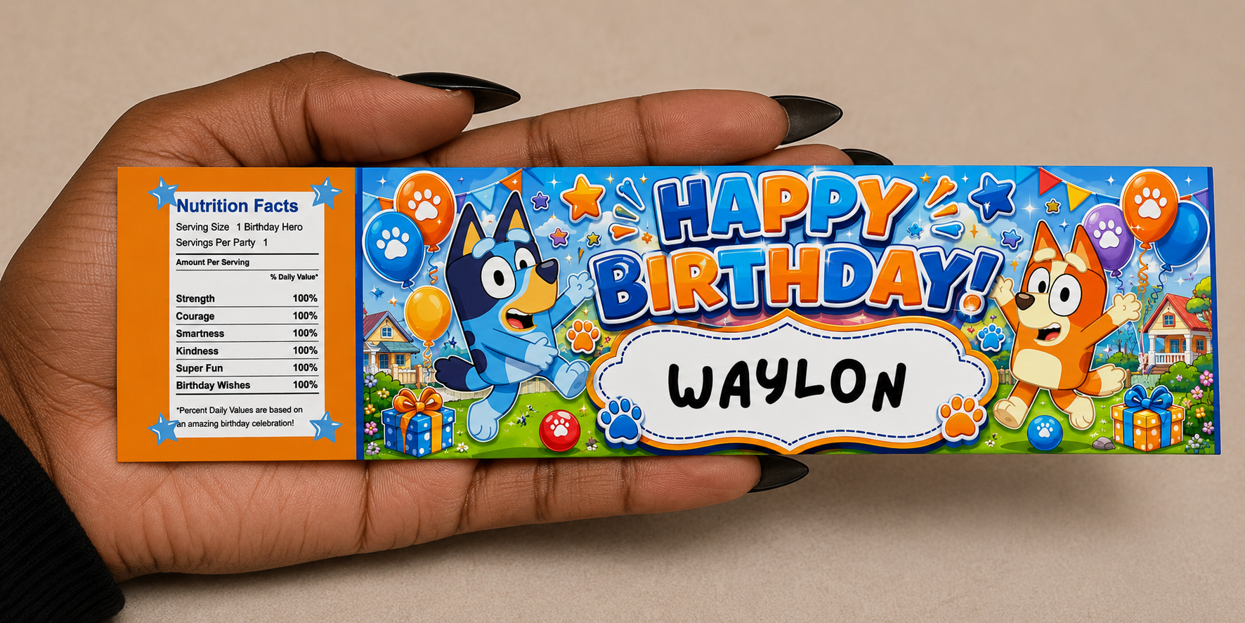 Blue Heeler Puppy Birthday Water Bottle Label Template 2 | Digital Download