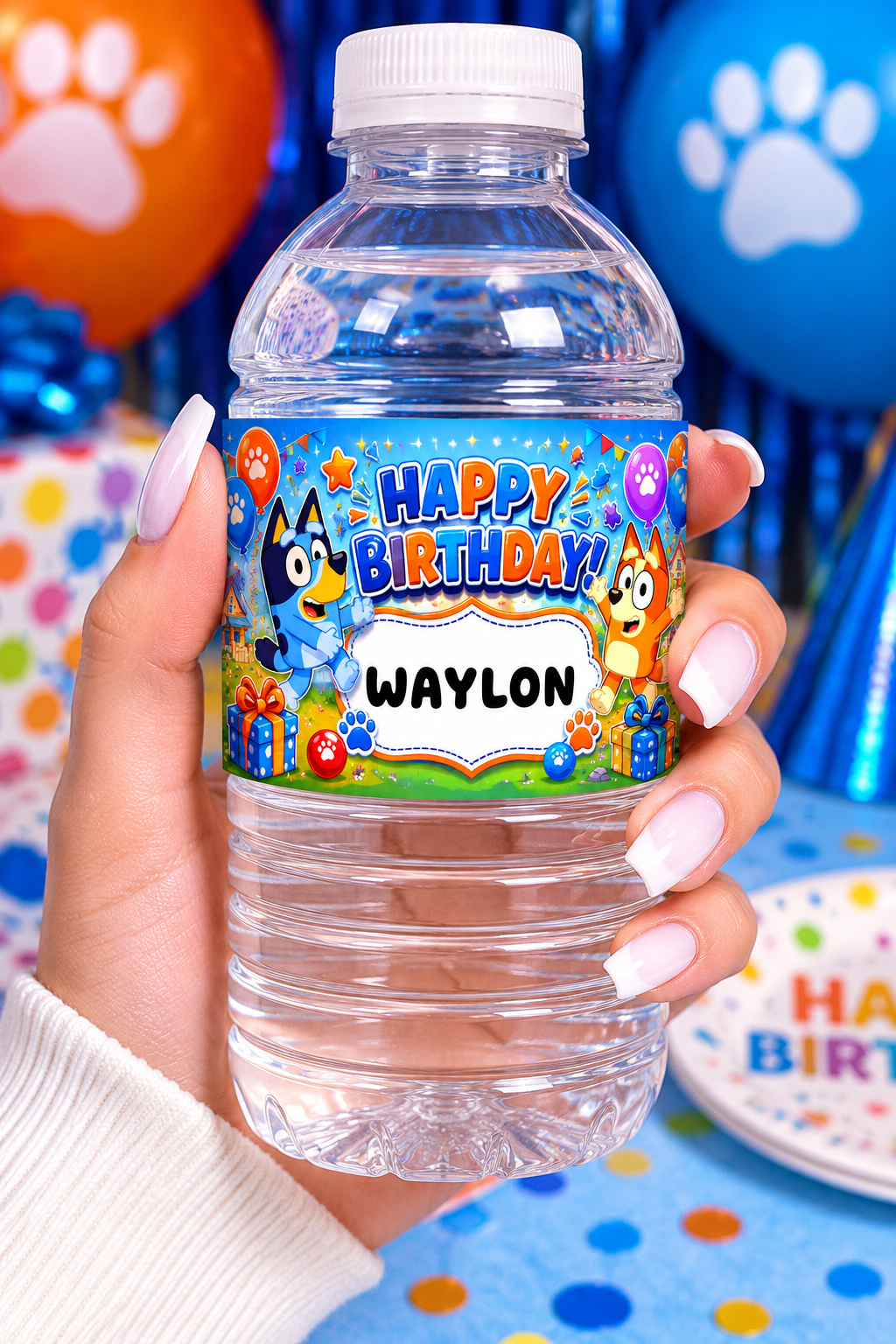 Blue Heeler Puppy Birthday Water Bottle Label Template 2 | Digital Download