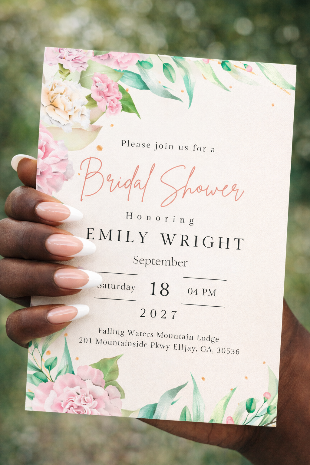Floral Wreath Wedding Invitation | Printable Template