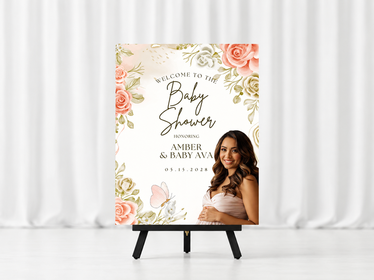 Baby Shower Welcome Sign Floral | Instant Download