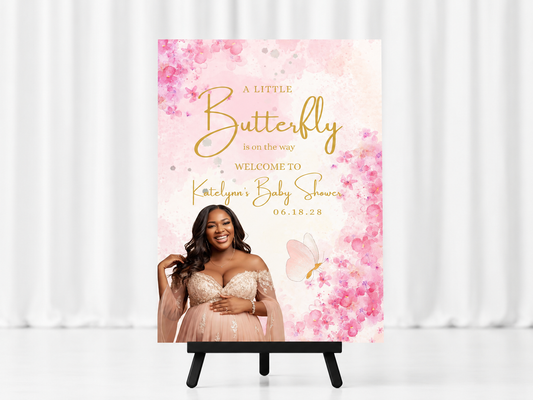 Butterfly Baby Shower Welcome Sign Template | Instant Download