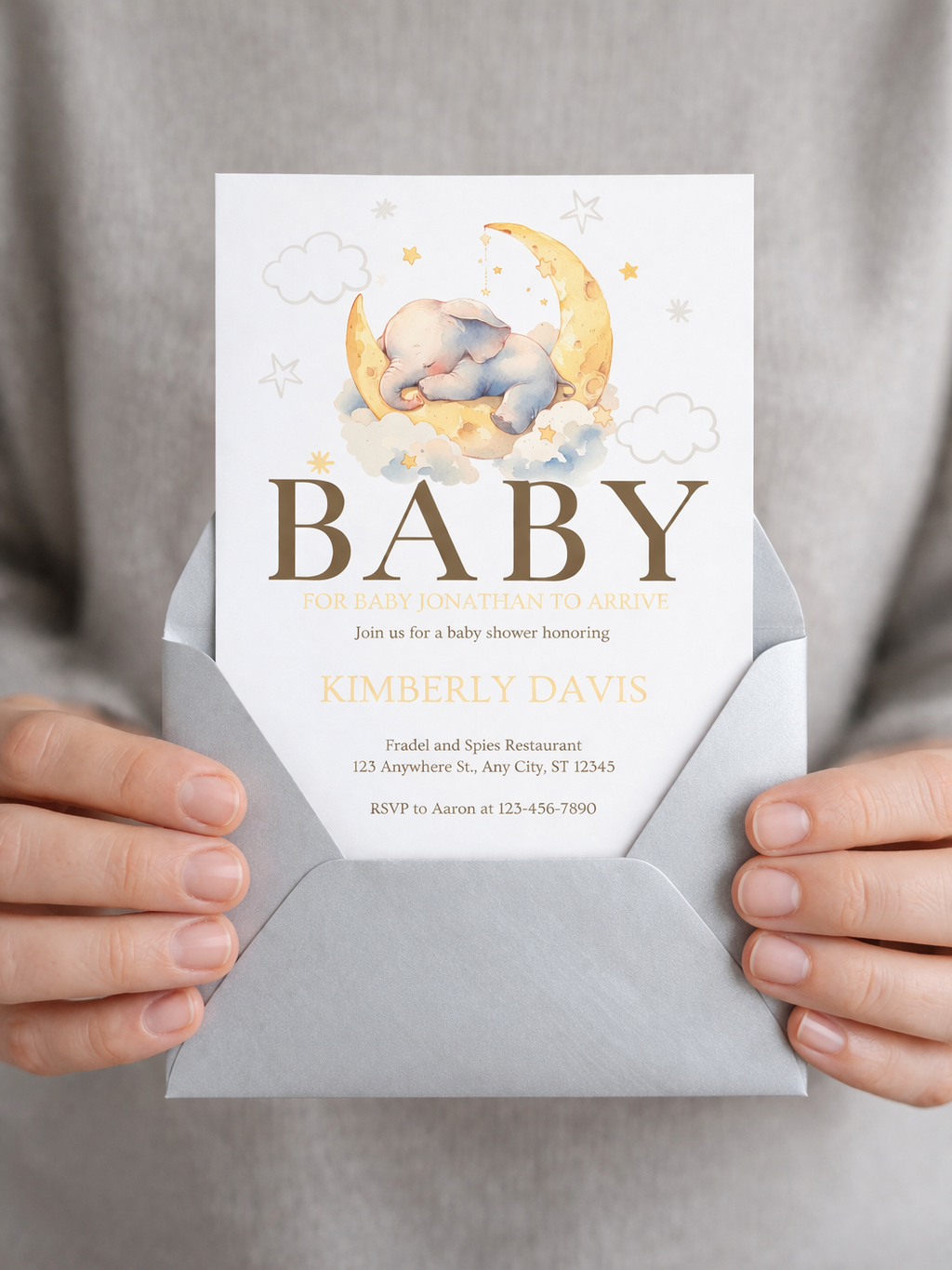 Baby Elephant Shower Invitation | Instant Download