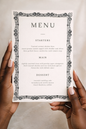 Black and White Frame Menu | Digital Download