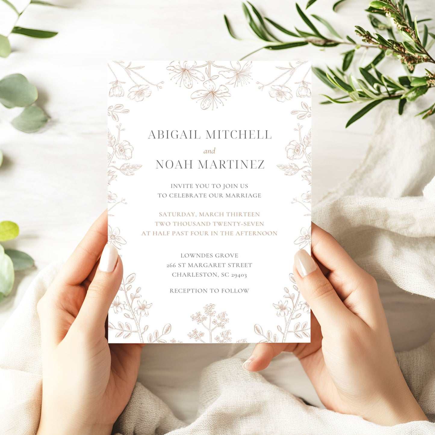 Editable Pastel Floral Invite | Digital Downloads