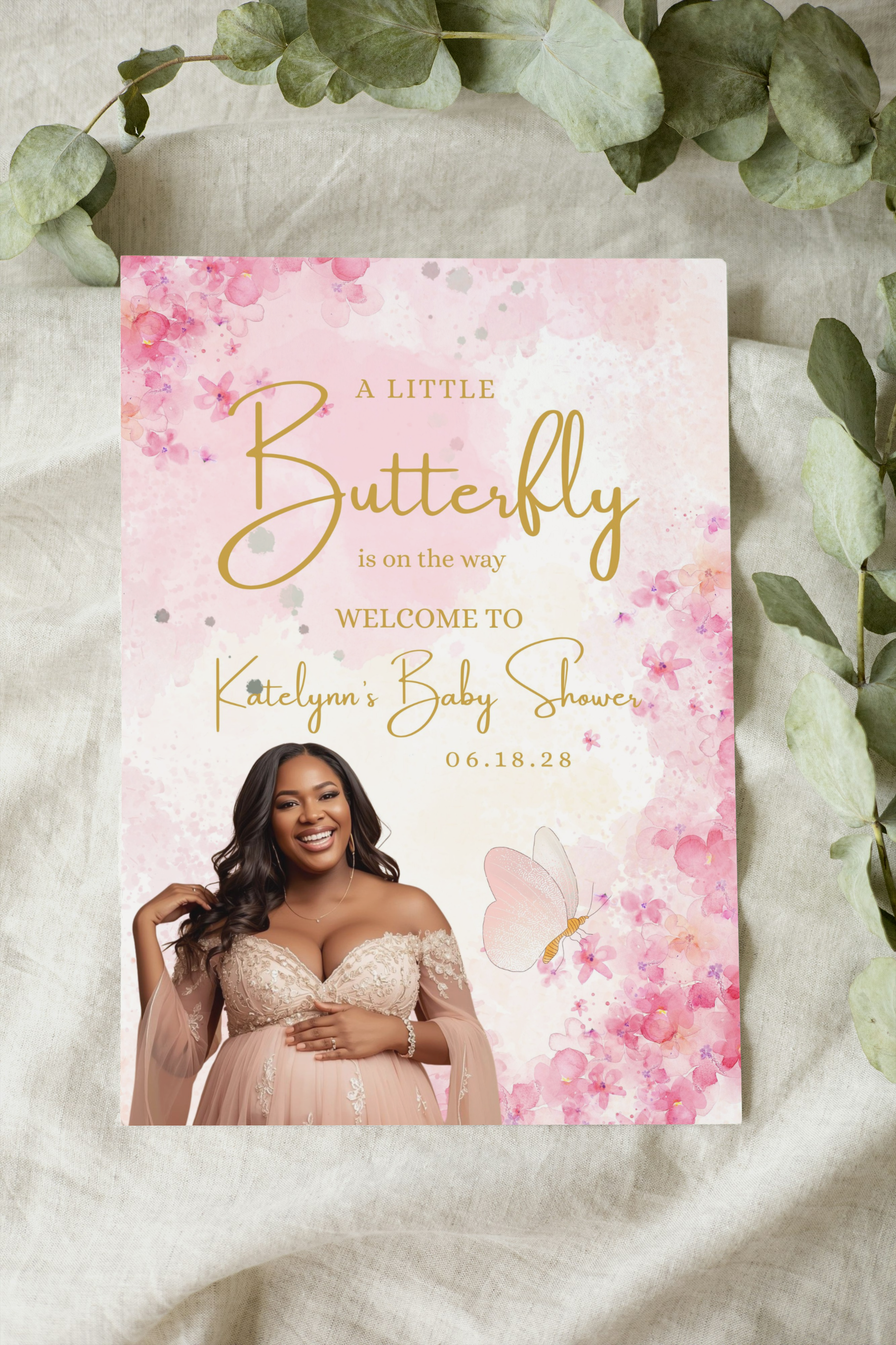 Butterfly Baby Shower Welcome Sign | Instant Download