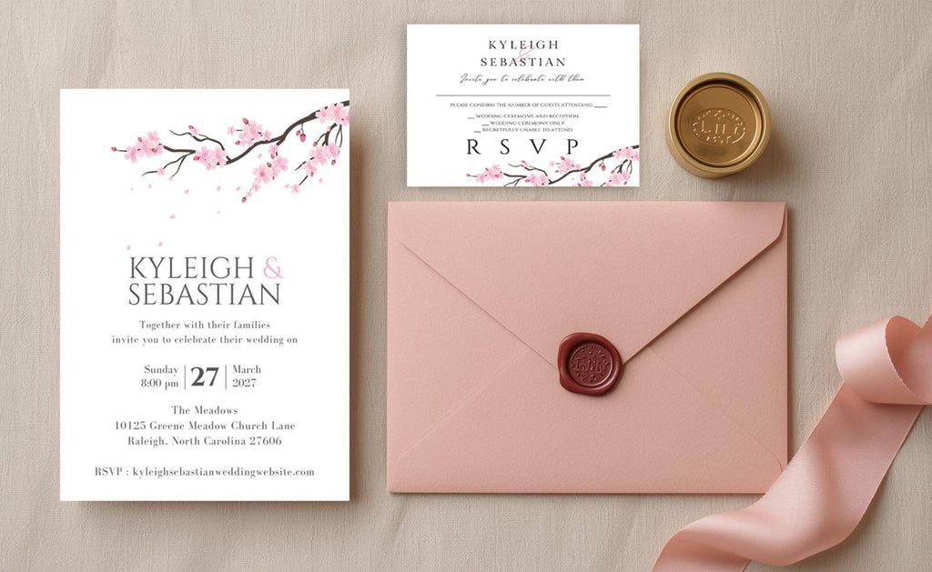 Cherry Blossom Invitation Template | Printable Invitation | RSVP | Downloads