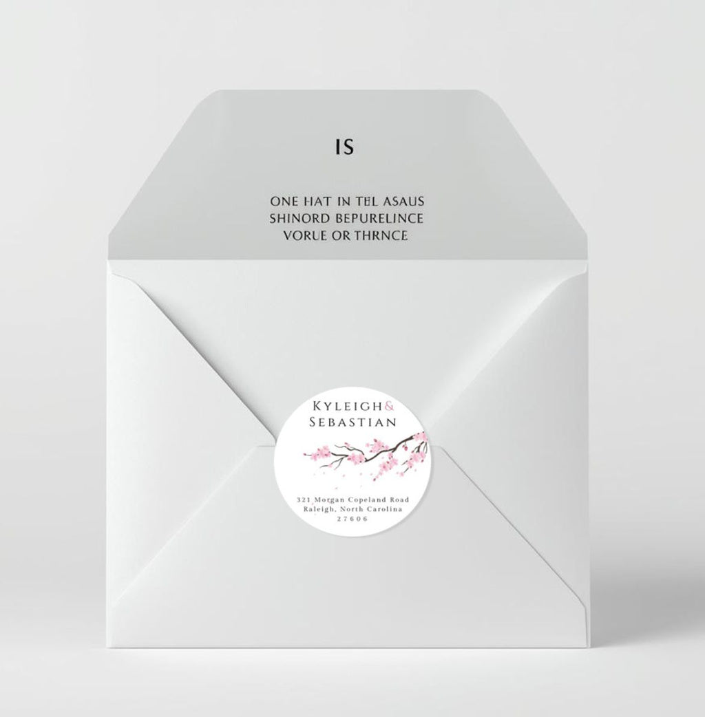 Address Label Template | Personalized Stickers for Guests | Editable Address Label | Cherry Blossom