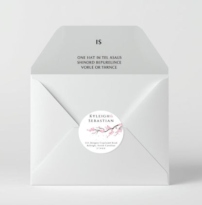Address Label Template | Personalized Stickers for Guests | Editable Address Label | Cherry Blossom