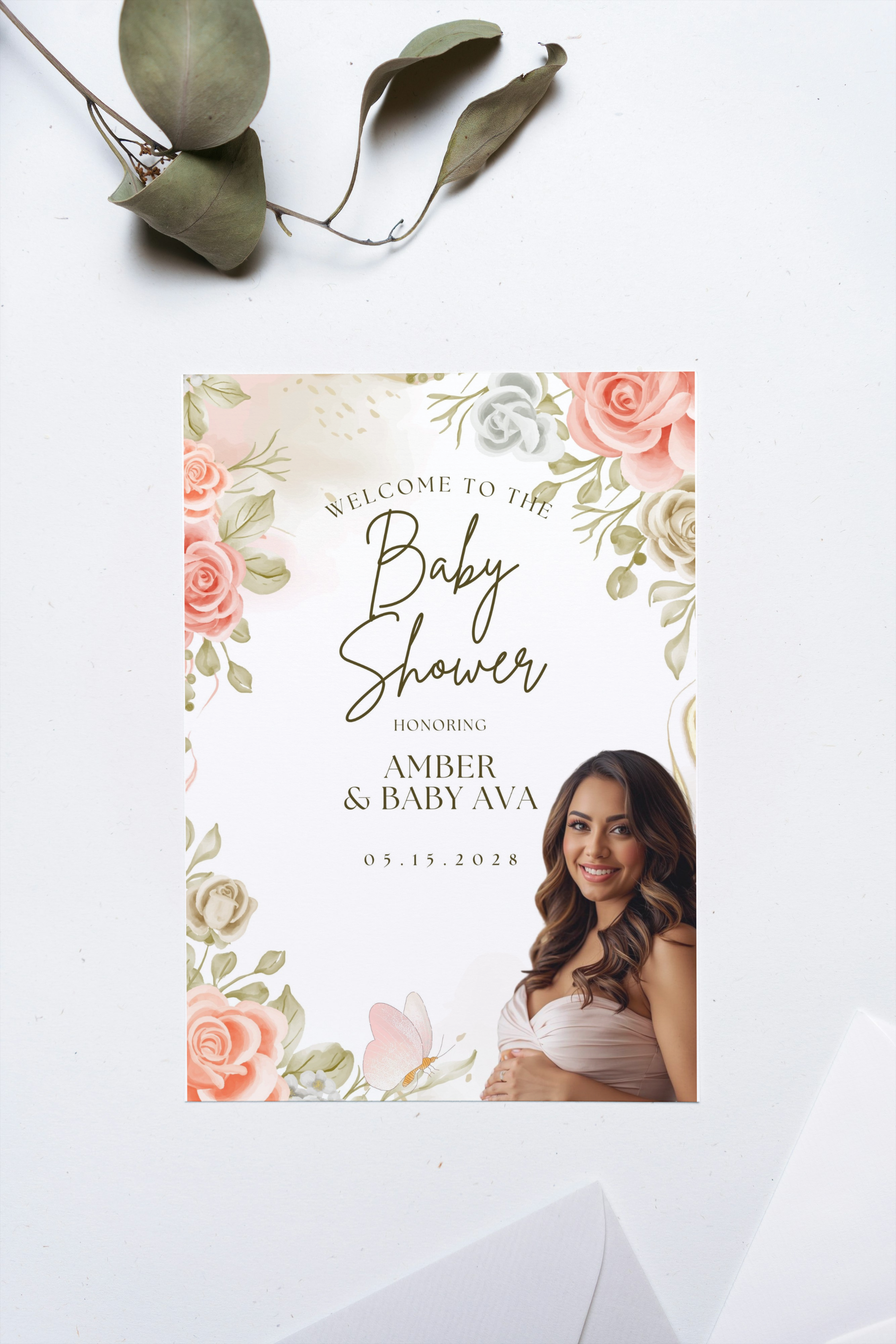 Baby Shower Welcome Sign Floral | Instant Download