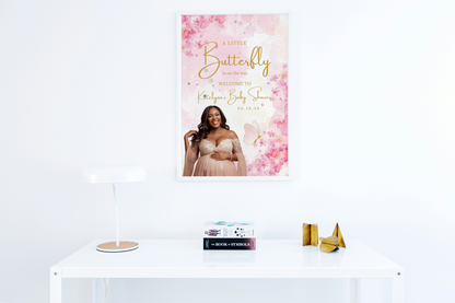 Butterfly Baby Shower Welcome Sign Template | Instant Download