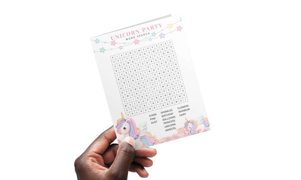 Unicorn Word Search | Party Games | Digital Download