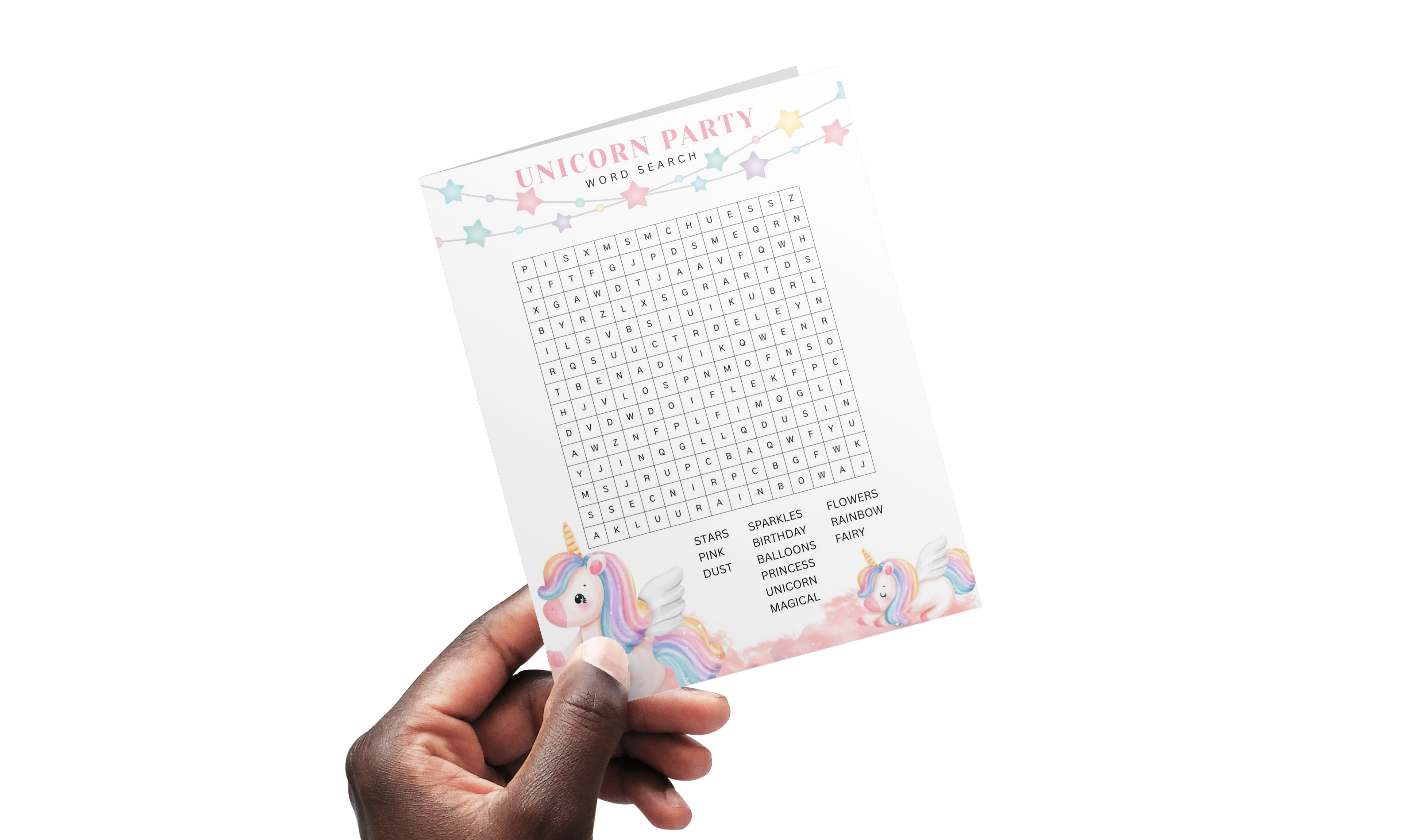Unicorn Word Search | Party Games | Digital Download