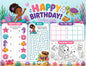 Mermaid Birthday Activity Sheet Template #1 | Editable in Canva | 8.5" x 11" Digital Download