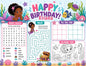 Mermaid Birthday Activity Sheet Template #2 | Editable in Canva | 8.5" x 11" Digital Download