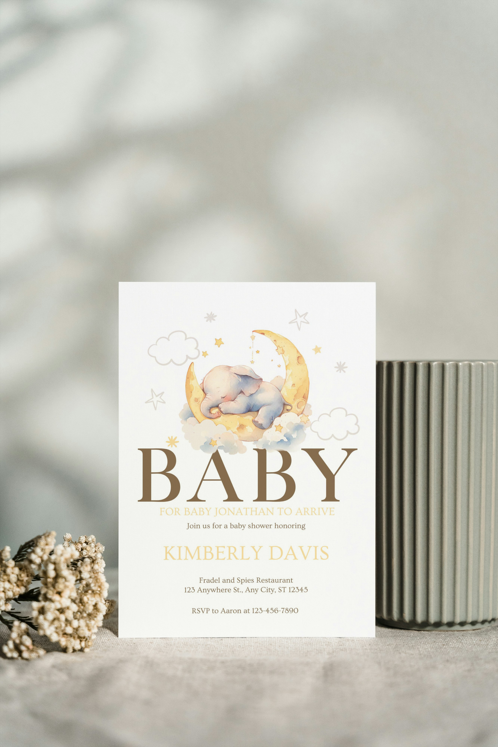 Baby Elephant Shower Invitation | Instant Download