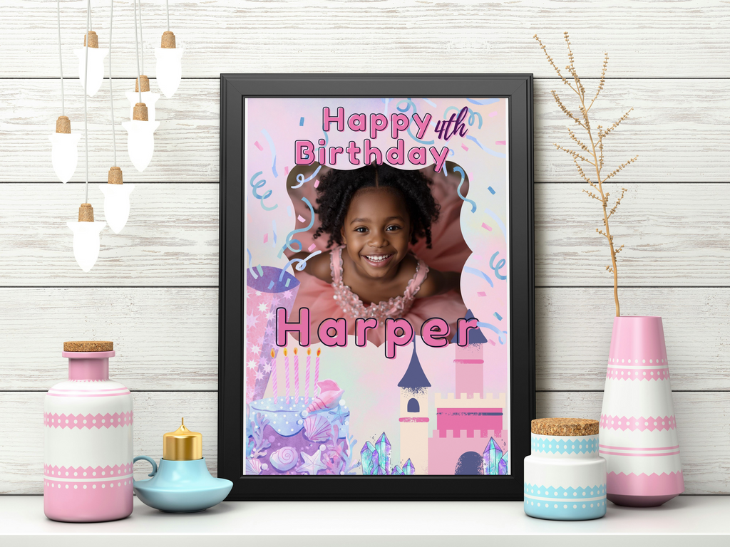 Pink & Purple Birthday Welcome Sign | Instant Download