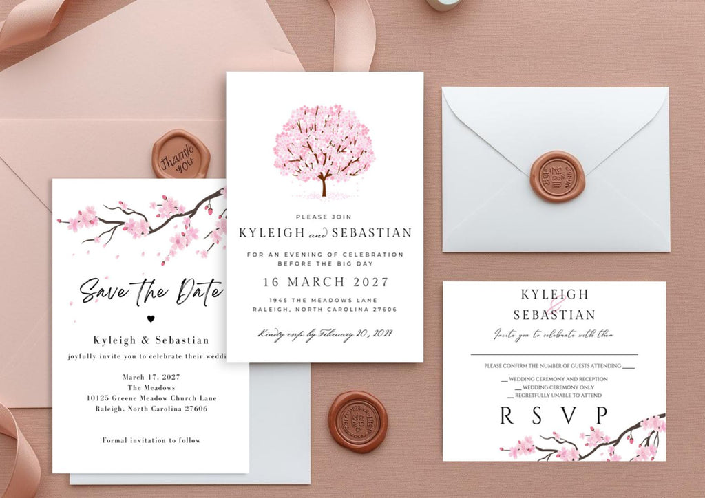 Cherry Blossom Invitation Template | Printable Invitation | RSVP | Downloads