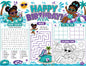 Pool Party Activity Sheet Template #2 | Editable in Canva | 8.5" x 11" Digital Download