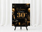 Gold & Black Birthday Welcome Sign Template | Editable in Canva | 18" x 24" Digital Download
