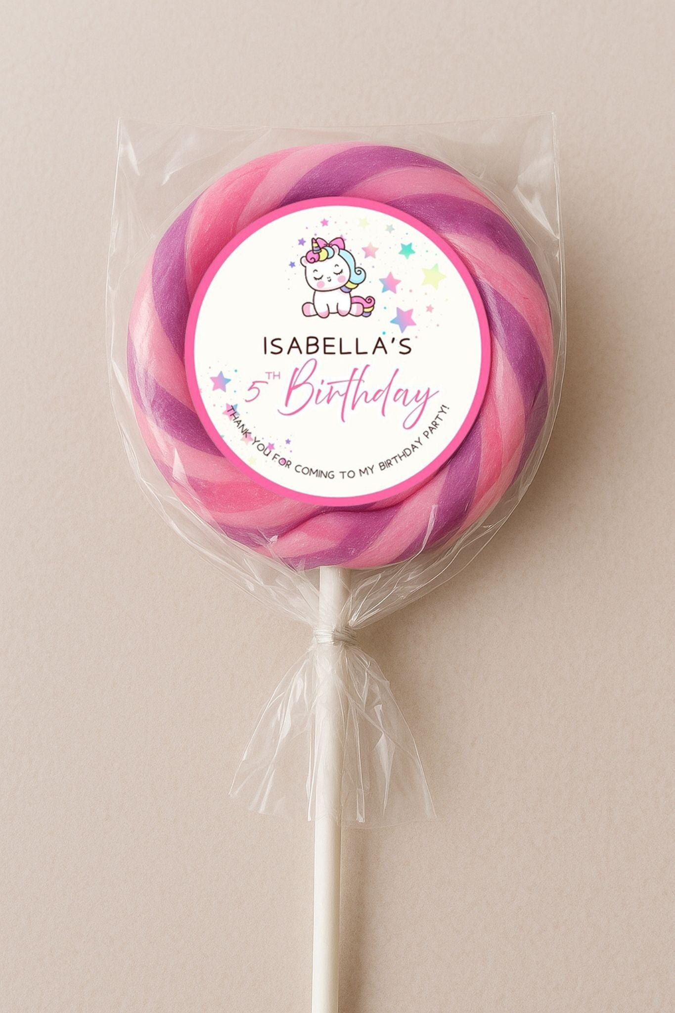 Unicorn Circle Favor Sticker Label | Instant Download