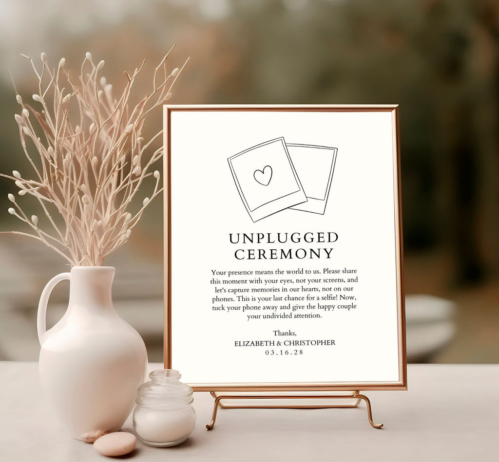 Editable Wedding Sign | Unplugged Ceremony Template | Instant Download