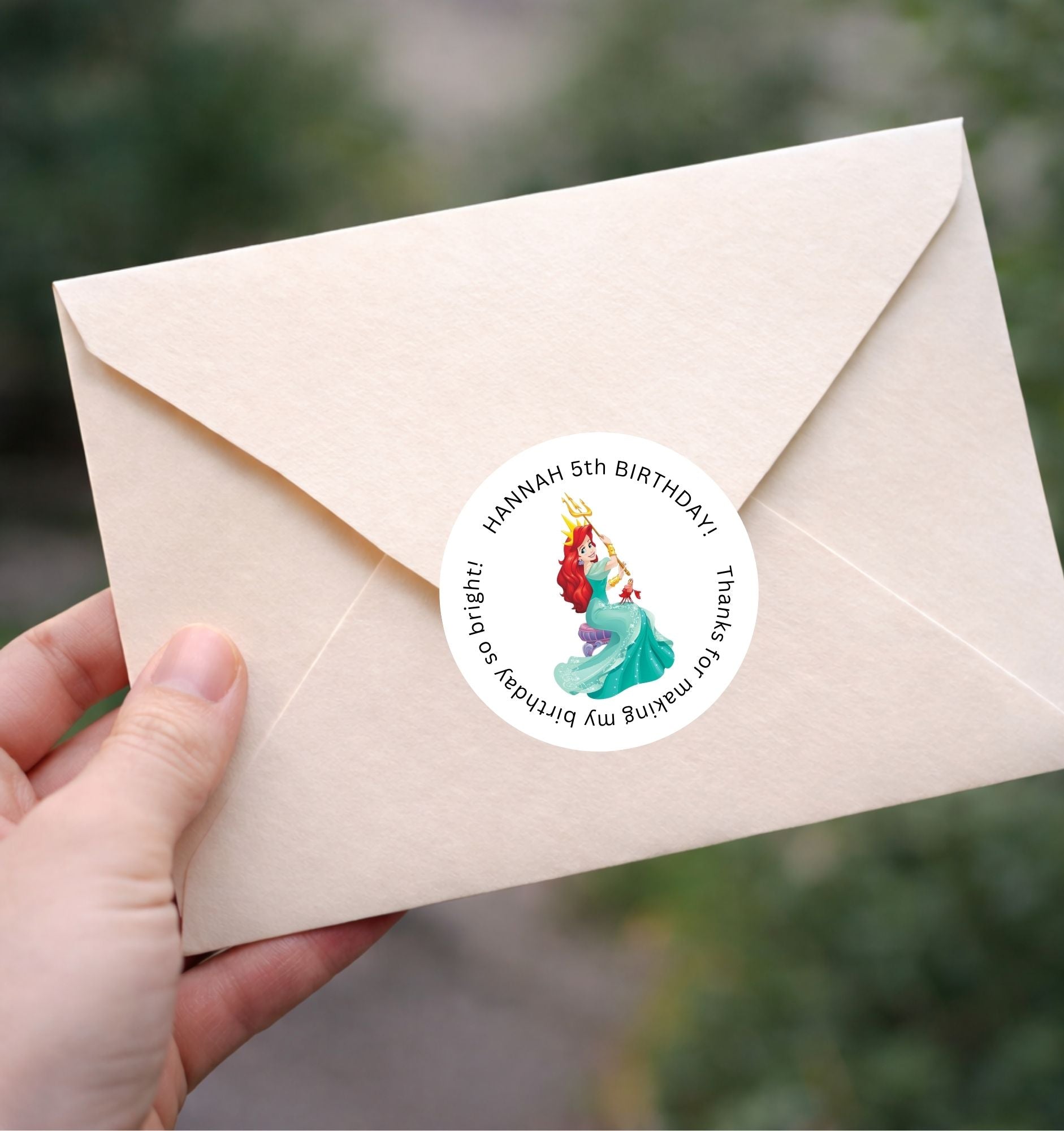 Little Mermaid Thank You Labels| Editable Download