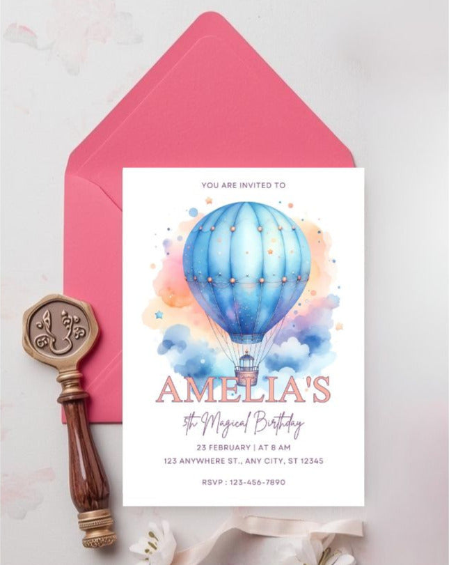 Balloon Birthday Invitation | Instant Download