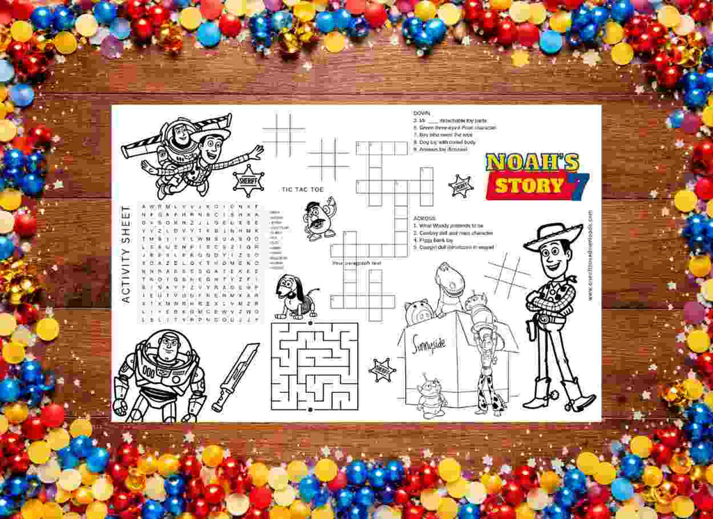Toy Story Birthday Party Activity Sheet | Instant Download