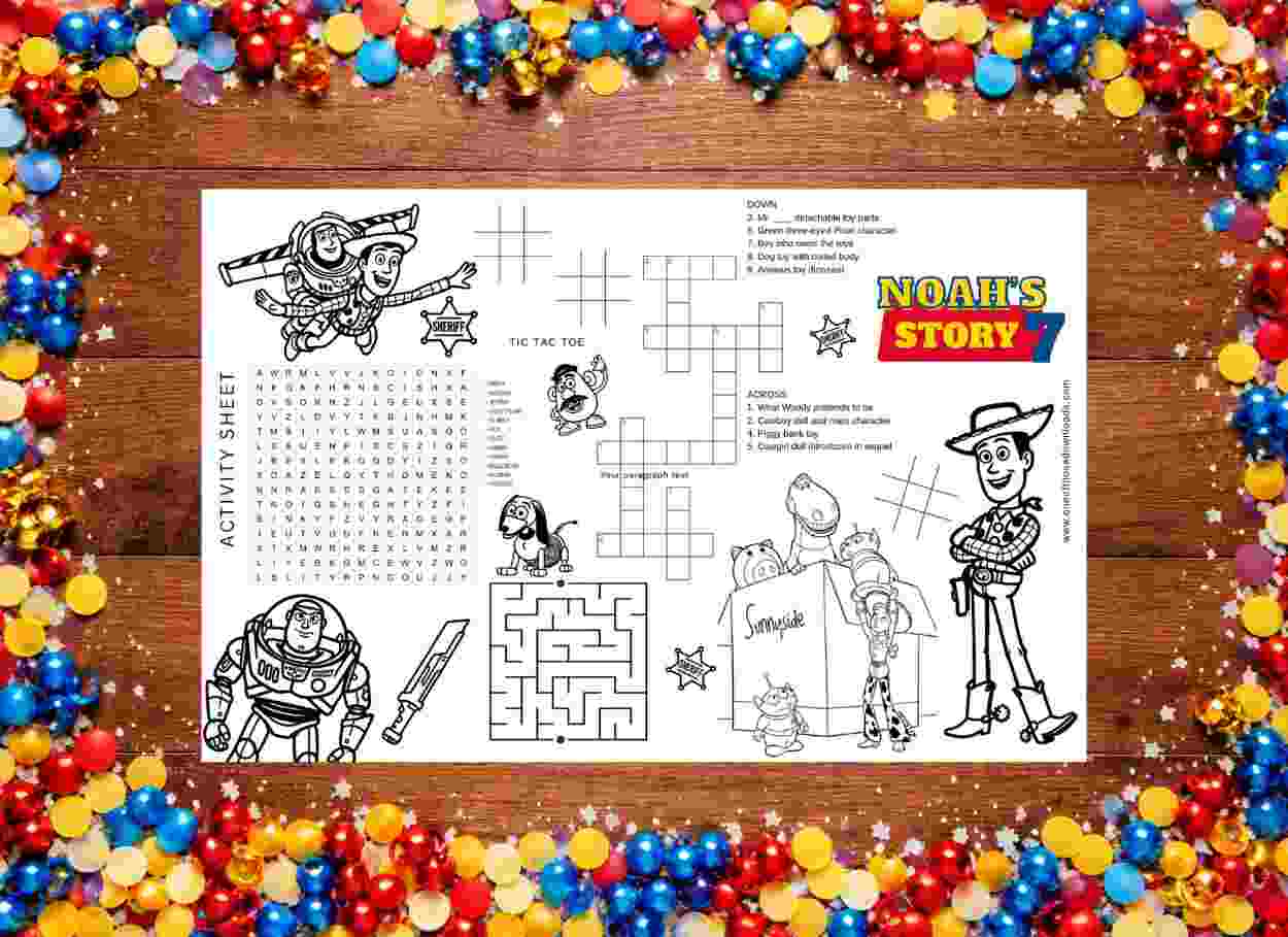 Toy Story Birthday Party Activity Sheet | Instant Download