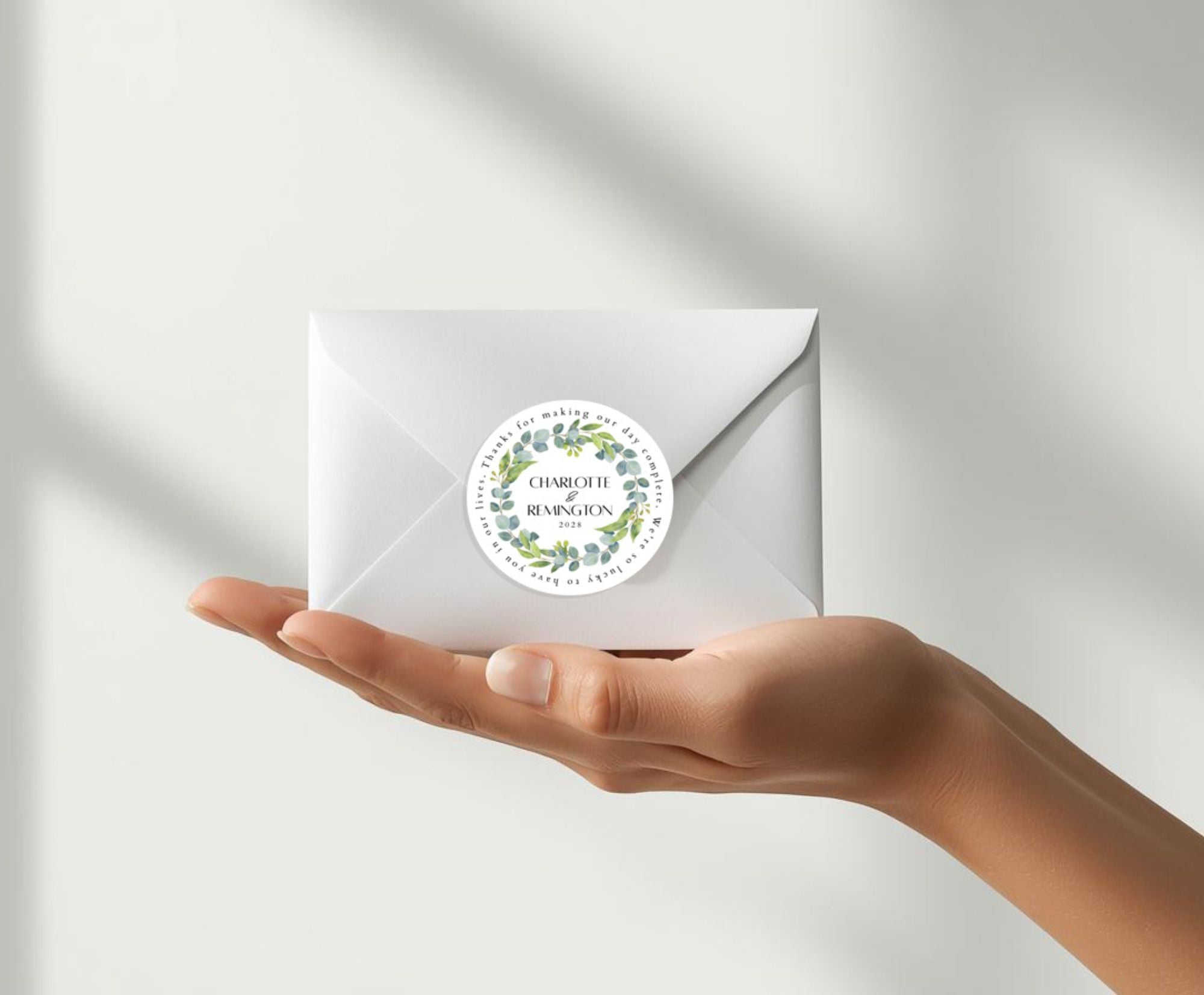 Thank You Label Template | Personalized Stickers | Rustic Floral | Editable Favor Labels