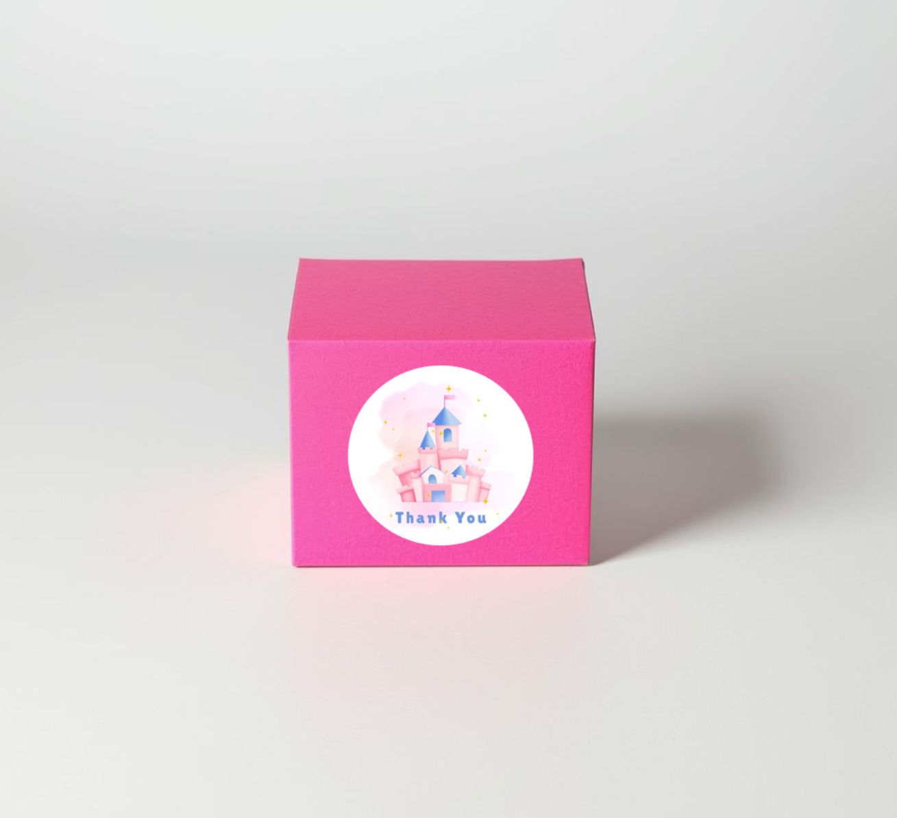 Birthday Label Template | Personalized Stickers | Pink Castle | Editable Favor Labels