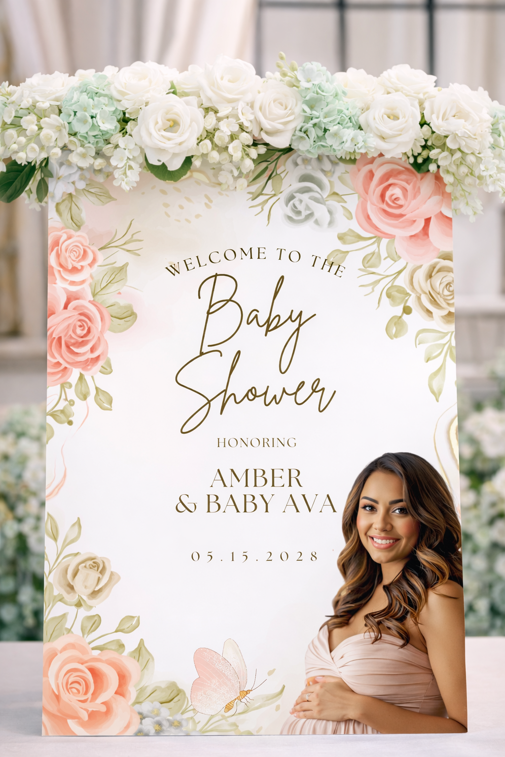 Baby Shower Welcome Sign Floral | Instant Download