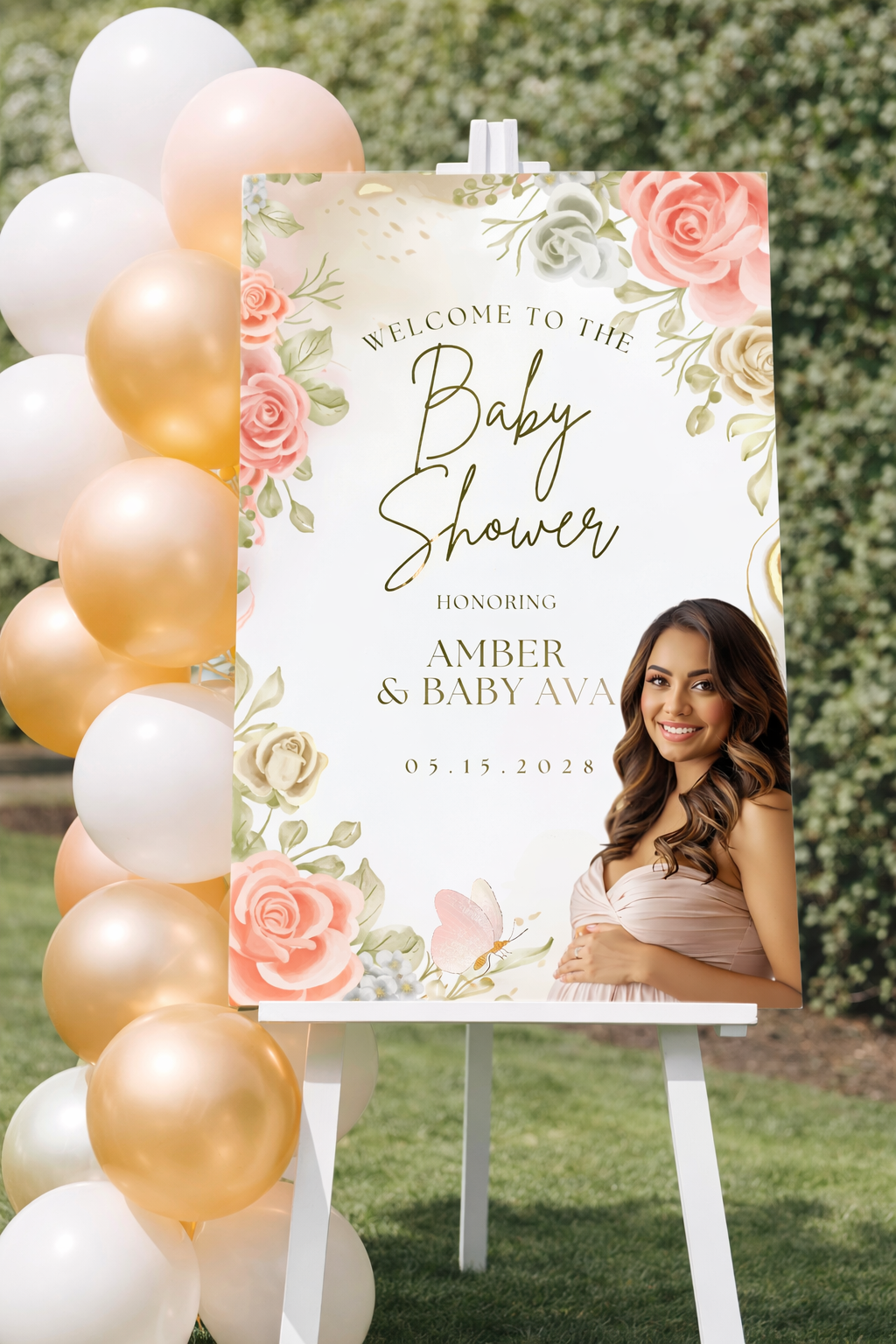 Baby Shower Welcome Sign Floral | Instant Download