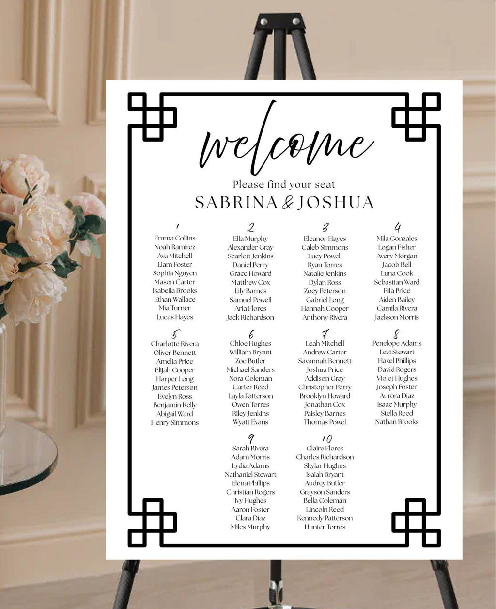 Editable Wedding Seating Chart | Instant Download