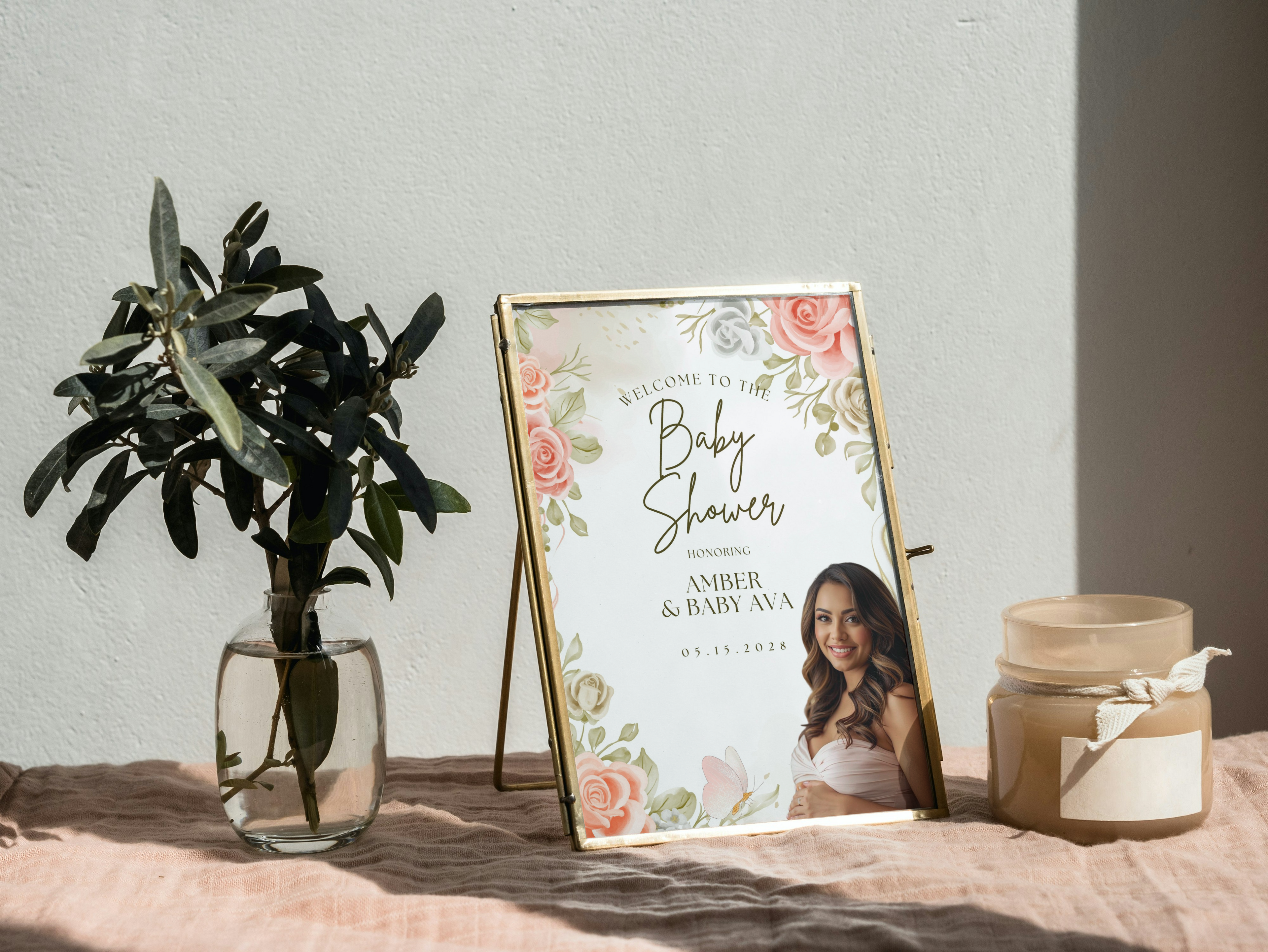 Baby Shower Welcome Sign Floral | Instant Download